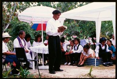 Unveiling of headstone, Niue
