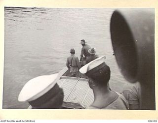 KAIRIRU ISLAND, NEW GUINEA. 1945-09-10. JAPANESE GARRISON FORCES ON KAIRIRU AND MUSCHU ISLANDS, COMMANDED BY REAR-ADMIRAL S. SATO, FORMALLY SURRENDERED TO MAJOR GENERAL H.C.H. ROBERTSON, GENERAL ..