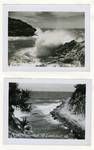 Two photographs showing North Gorge lookout, Point Lookout, Stradbroke Island, Queensland