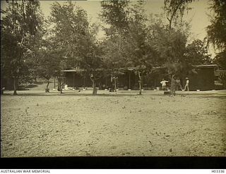 Matupi Island, New Britain. c. 1914. Houses built for members of the 4.7 inch RAN gun battery installed on the island. Because of the heat and humidity the houses were constructed to suit the ..