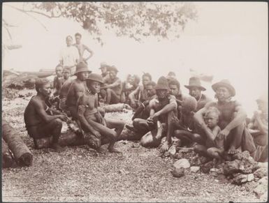 Men and children of Uru, Malaita, Solomon Islands, 1906 / J.W. Beattie