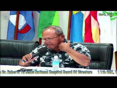 HSW Cmte Confirmation Hearing With Dr Roberts To Belau National Hospital Board Of Directors