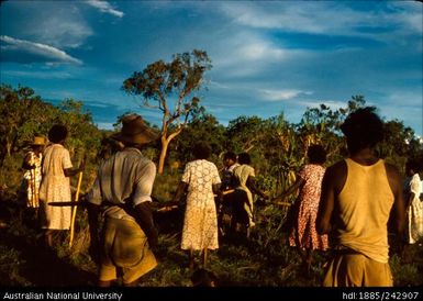 Aboriginal group with tools