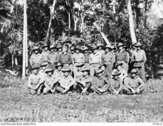 DUMPU, NEW GUINEA. 1944-06-20. PERSONNEL OF NO. 3 PLATOON, 11TH DIVISION CARRIER COMPANY. LEFT TO RIGHT: BOTTOM ROW: NX146991 PRIVATE (PTE) A. J. COUGHLAN; QX44383 PTE D. G. VITALLI; NX109371 PTE ..