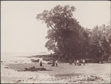 People at the landing place of Saa, Malaita, Solomon Islands, 1906 / J.W. Beattie