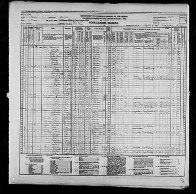 1940 Census Population Schedules - Hawaii - Maui County - ED 5-11