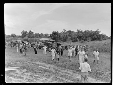 Locals at Kavieng airfield, Papua New Guinea