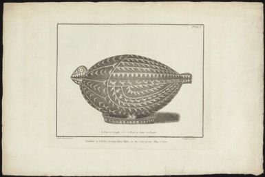 Wooden tureen in the shape of a bird, inlaid with shell / H. Kingsbury sculpt