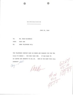 Memorandum from Mary Ann Badalmenti to Mark H. McCormack