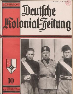 Deutsche Kolonialzeitung, 49. Jg. 1. Oktober 1937, Heft 10.