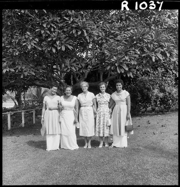 Female leaders of Western Samoa meeting Mrs Fetaui Mata'afa in Samoa - Photograph taken by Mr Clayton