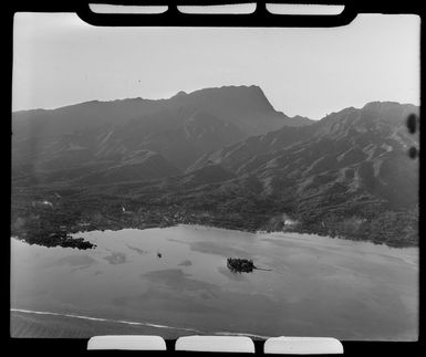 Papeete, Tahiti, showing lagoon and hills