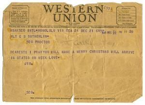 [Western Union Telegraph Adressed to Edgar Sutherlin - 12/22/1945]