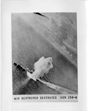 Japanese destroyer bombed