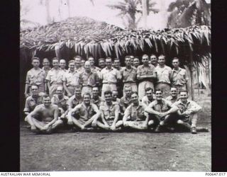 MILNE BAY, PAPUA, 1942-12-25. PERSONNEL OF NO. 37 RAAF RADAR STATION. FOR IDENTIFICATION PURPOSES, A NUMBERED KEY IS AVAILABLE FROM REFERENCE STAFF. 1. UNKNOWN. 2. UNKNOWN. 3. R. W. JONES. 4. ..