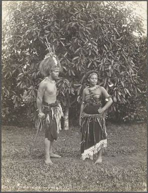 Portrait of a man and woman. From the album: Photographs of Apia, Samoa