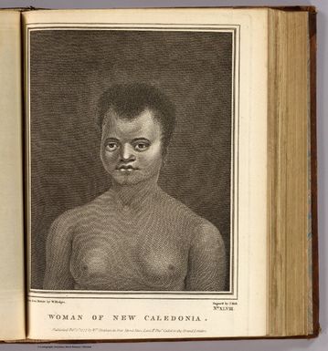 Woman of New Caledonia. Drawn from nature by W. Hodges. Engrav'd by J. Hall. No. XLVIII. Published Feby. 1st, 1777 by Wm. Strahan in New Street, Shoe Lane & Thos. Cadell in the Strand, London.