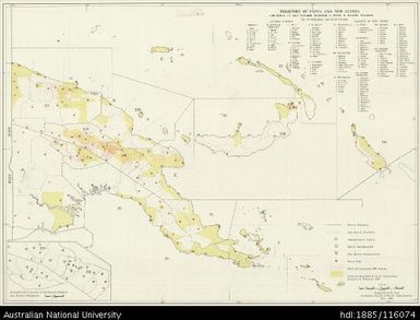 Papua New Guinea, Administration and Local Government Organisation in Relation to Population Distribution, 1965, 1:2 000 000