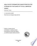 Analysis of streamflow characteristics for streams on the island of Tutuila, American Samoa