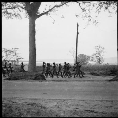 Bugles and drums of the Police marching band, Rabaul, New Guinea, ca. 1936 / Sarah Chinnery