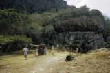 Northern Mariana Islands, people viewing abandoned Japanese Command Post on Saipan Island