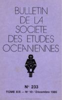 Bulletin de la Société des Études Océaniennes numéro 233