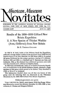 Results of the 1958-1959 Gilliard New Britain expedition
