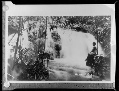 Copy of a photograph of Aleisa Falls, Samoa