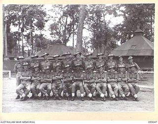 TOROKINA, BOUGAINVILLE. 1945-11-24. OFFICERS OF 27 INFANTRY BATTALION. (FOR IDENTIFICATION OF 22 NAMED PERSONNEL REFER TO PROVISIONAL CAPTION OR NAME INDEX)