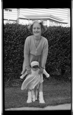 Margaret Hare with doll