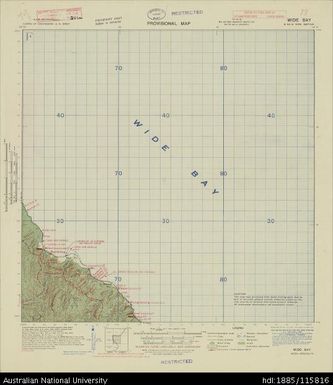 Papua New Guinea, New Britain, Wide Bay_overprint 1945, Provisional map, Sheet B56/6, 589, 1943, 1:63 360