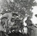 Boarders of Papeete Girls's school on a walk in Hermon