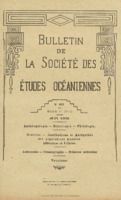 Bulletin de la Société des Études Océaniennes numéro 63