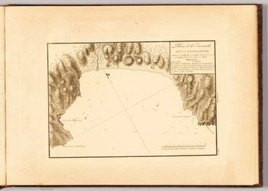 Plano de la ensenada de La Herradura situada el castillo B. en la latitud N. de 36°. 45'. 00". y long. de 2°. 25'. 00". E. de Cadiz.