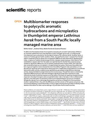 Multibiomarker responses to polycyclic aromatic hydrocarbons and microplastics in thumbprint emperor Lethrinus harak from a South Pacific locally managed marine area