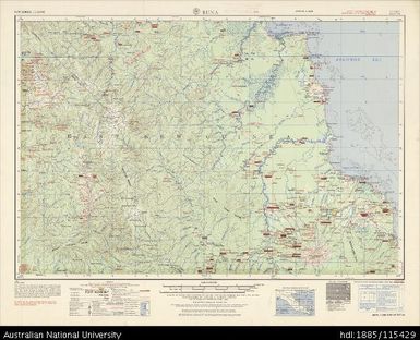 Papua New Guinea, Morobe,  Buna (overprint 1966) , Series: AMS T504, Sheet SC 55-3, 1966, 1:250 000