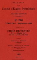 Bulletin de la Société des Études Océaniennes numéro 248