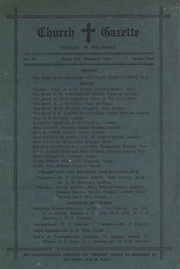 Church Gazette, Polynesia: February 1934