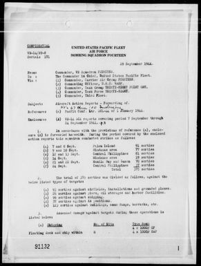 VB-14 - ACA Reps Nos 67-100 - Air Ops Against the Palau & Philippine Is, 9/7-24/44