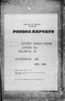 Patrol Reports. Southern Highlands District, Tari, 1973 - 1974