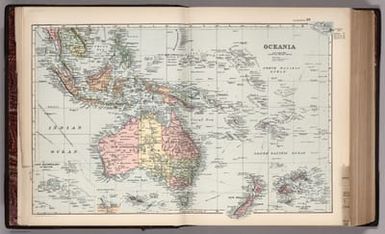 Oceania. Copyright 1891 by Appleton & Co. (with 4 insets). (to accompany) The Library Atlas Of Modern Geography ... New York, D. Appleton And Company 1892. (on upper margin) Oceania 10.