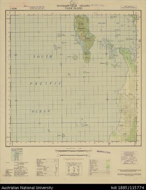Papua New Guinea, Bougainville Island, Taiof Island, 1 Inch series, Sheet 4845, 1944, 1:63 360