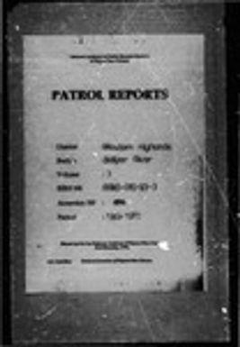 Patrol Reports. Western Highlands District, Baiyer River, 1969 - 1970