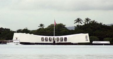 The US Navy (USN) USS Arizona Memorial at Pearl Harbor, Hawaii