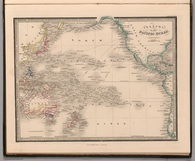 Islands in the Pacific Ocean. J.W. del. London, James Wyld, Charing Cross. (to accompany) An Atlas of the World, Comprehending Separate Maps of its various Countries, Constructed & drawn from the latest Astronomical & Geographical Observations. By James Wyld, Geographer to Her Majesty and H. Late R.H. Prince Albert. London. Published by James Wyld (Successor to Mr. Faden) Charing Cross East. 1864.