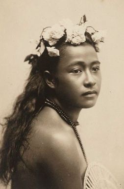 Woman with Rose Headwreath