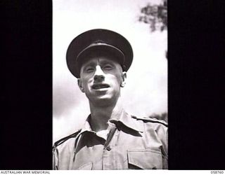 BISIATABU, NEW GUINEA. 1943-10-26. PORTRAIT OF NX70222 CAPTAIN H. B. SWAIN, ADJUTANT, 1ST PAPUAN INFANTRY BATTALION