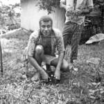 Man working in taro garden