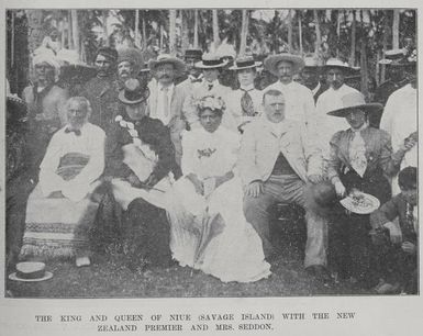 The King and Queen of Niue (Savage Island) with the New Zealand Premier and Mrs Seddon