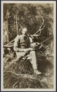 Herbert Hart with rifle